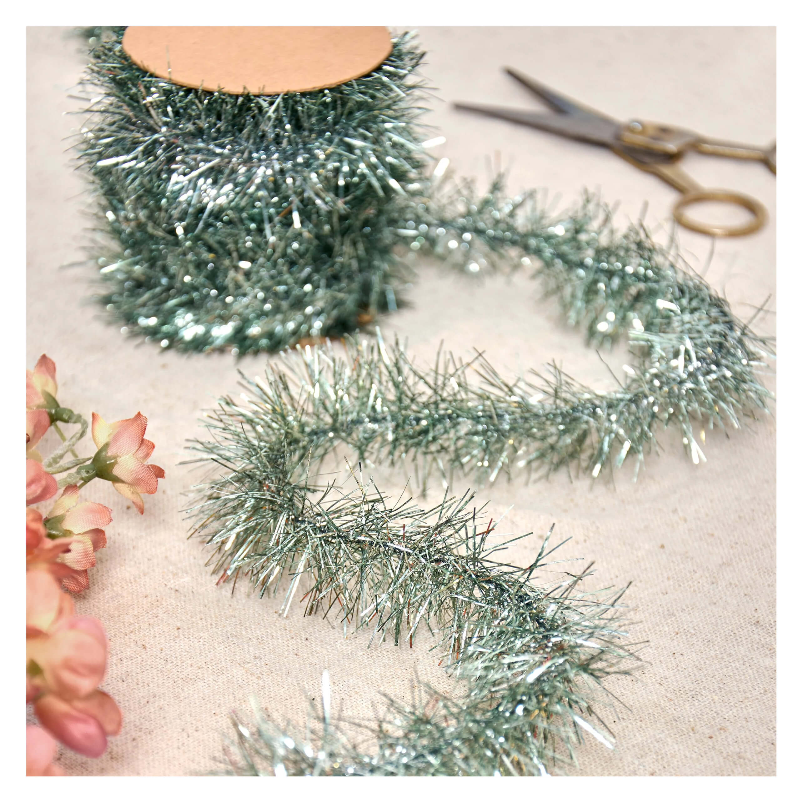 Pale Blue Tinsel Garland - Image 2