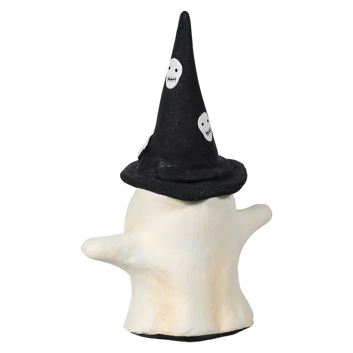 Paper Mache Ghost Wearing Witch Hat Figurine - Image 2
