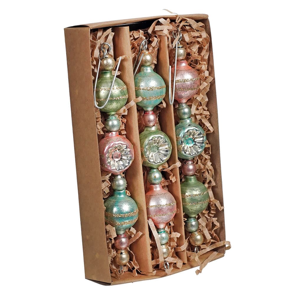 Pastel Dripping Drop Glass Ornaments Set/3 - Image 2