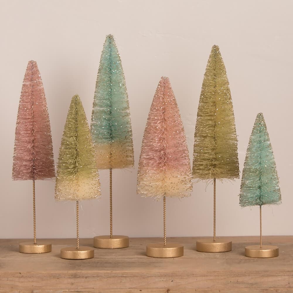 Pastel Forest Bottle Brush Trees Set/6 - Image 2