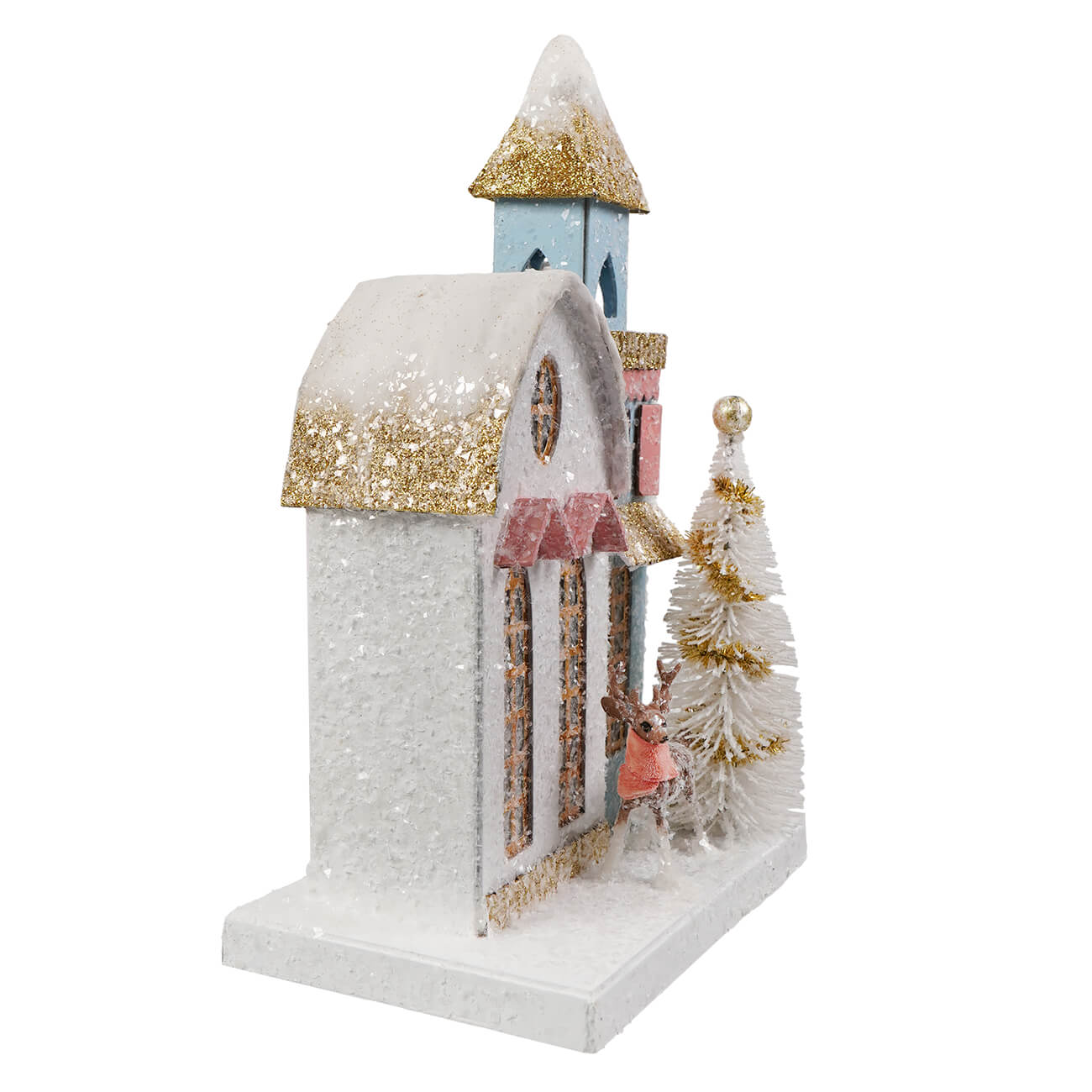 Petite Church With White Tree & Deer - Image 2