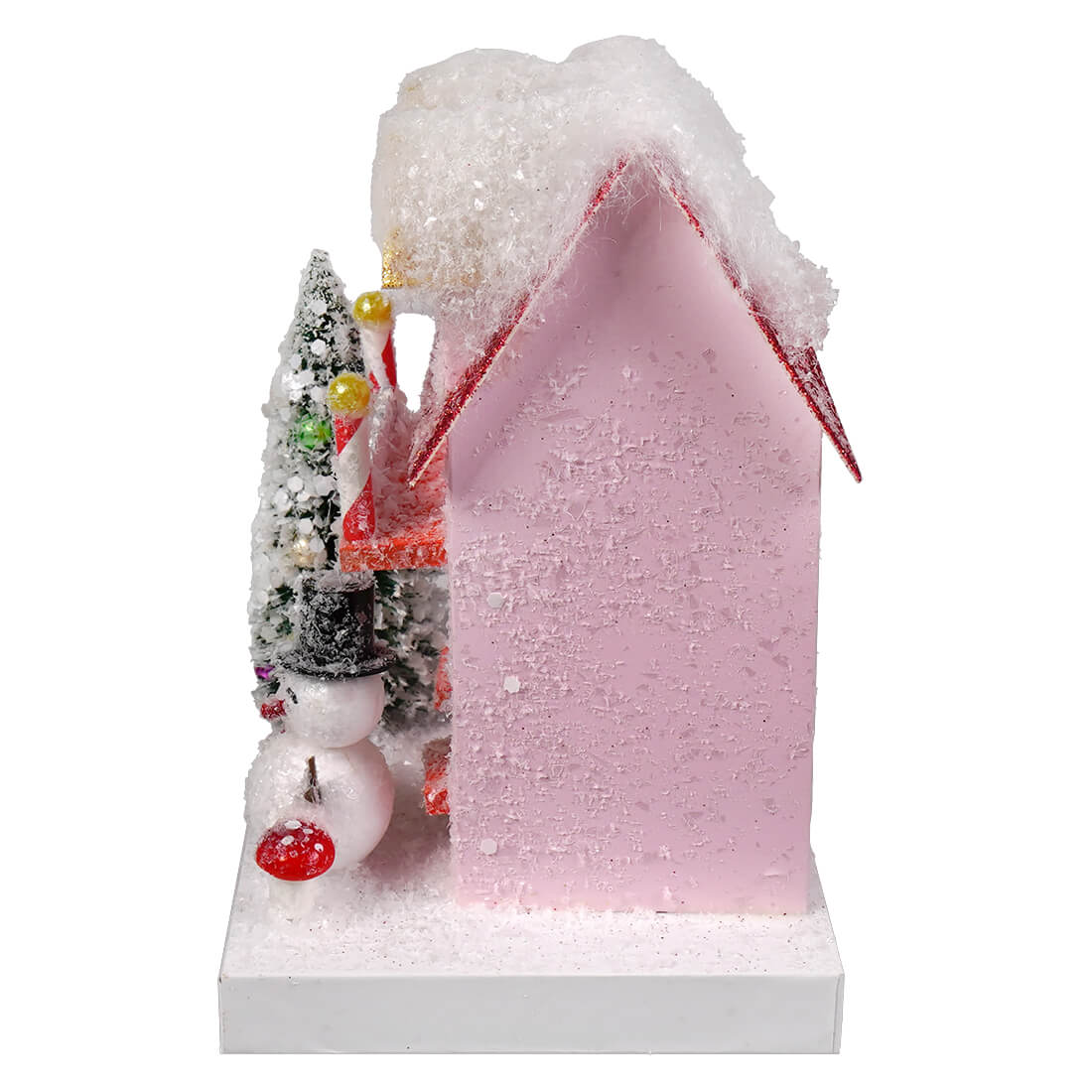 Petite Pink Snowman Cottage - Image 2
