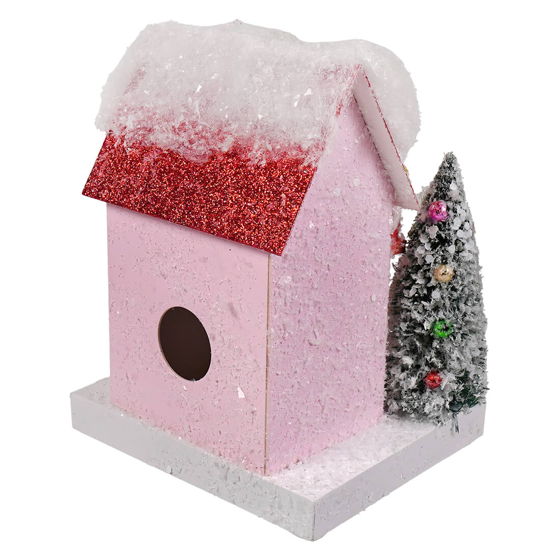 Petite Pink Snowman Cottage - Image 3