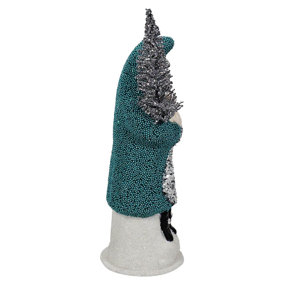Petrol Blue Beaded German Santa - Image 2