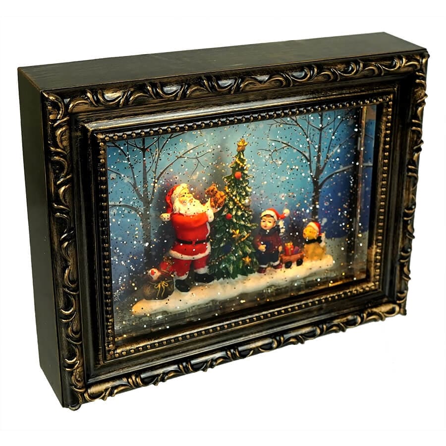Picture Frame Santa Giving Out Presents Lighted Scene - Image 2