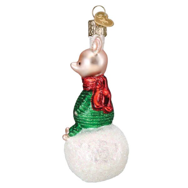 Piglet On Snowball Ornament - Image 2