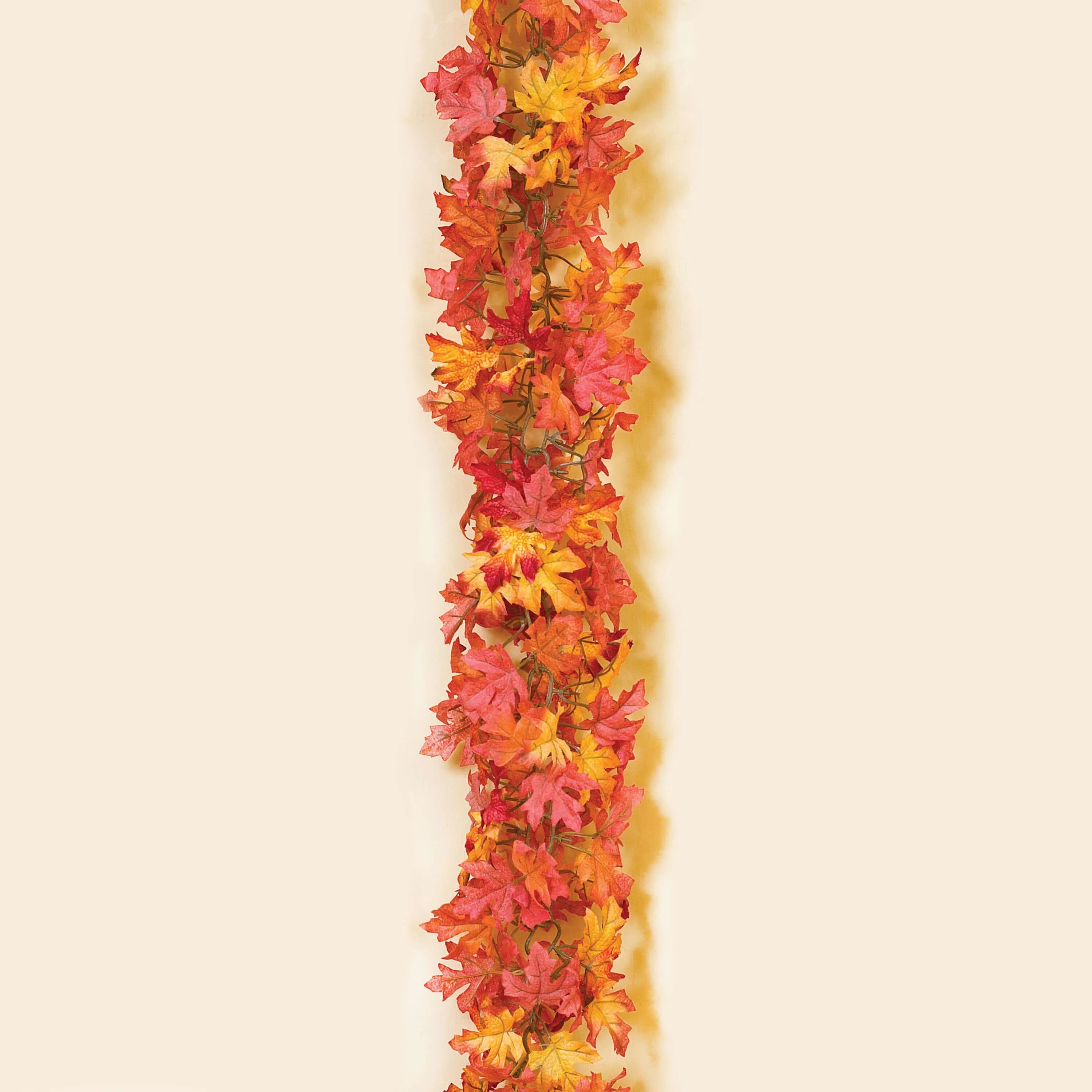 Pink, Orange & Red Maple Leaf Chain Harvest Garland