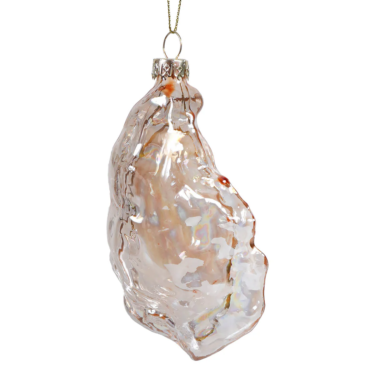 Pink Oyster With Pearl Blown Glass Ornament - Image 2