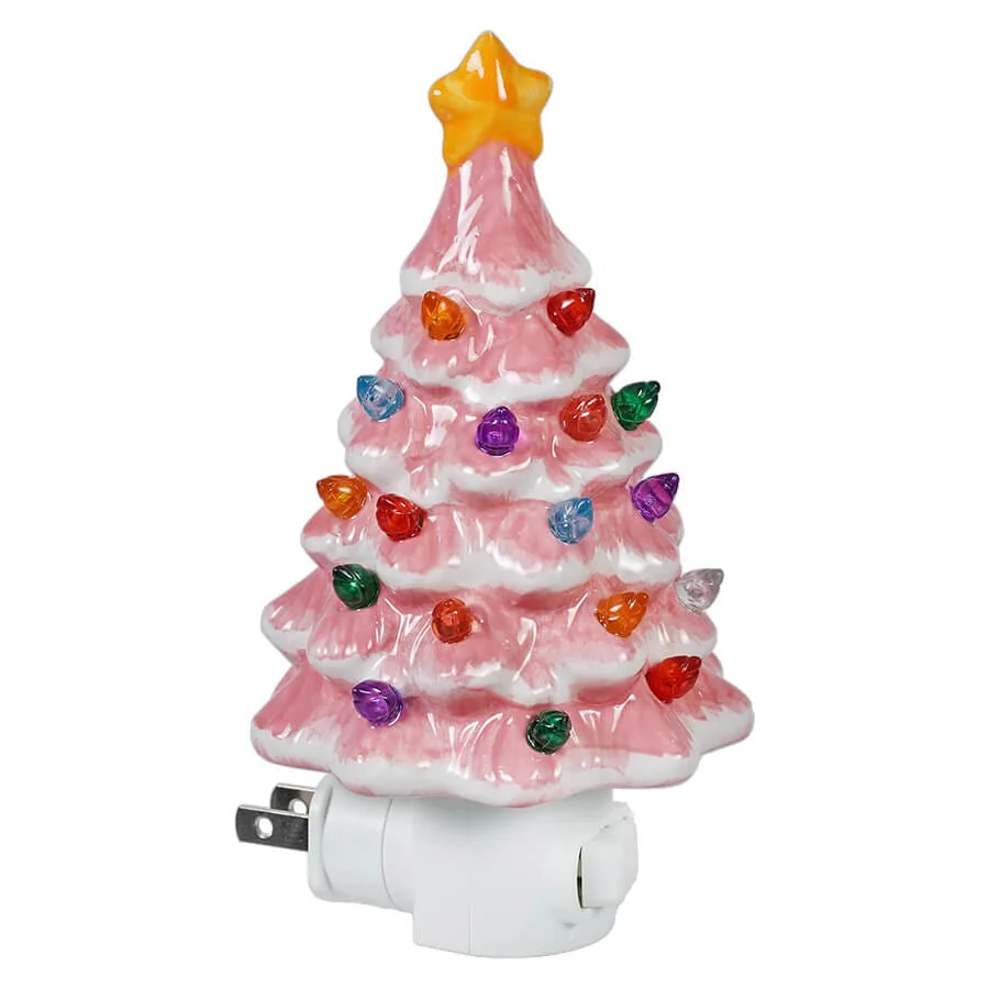 Pink Pastel Christmas Tree Night Light