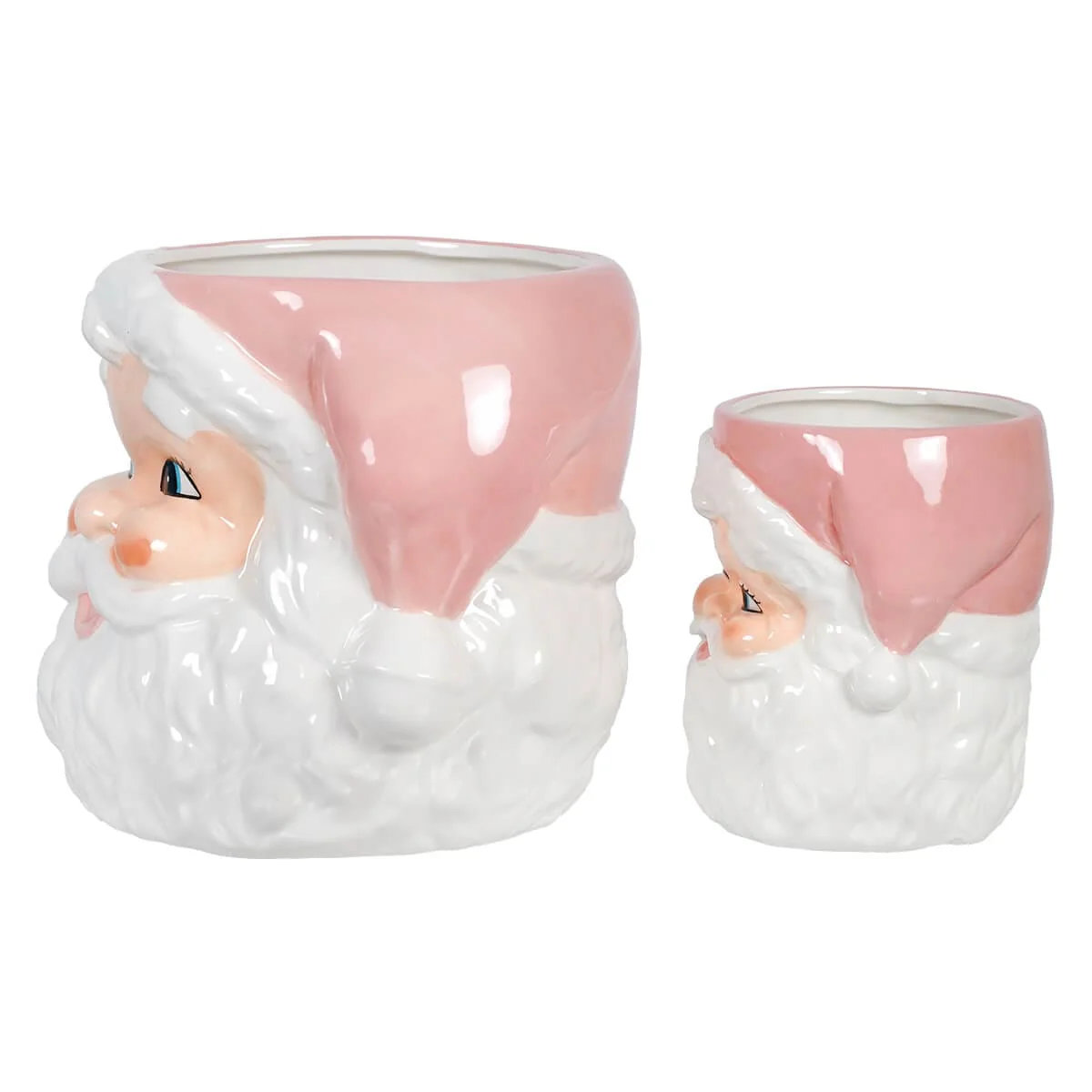 Pink Retro Santa Nesting Bowls Set/2 - Image 2