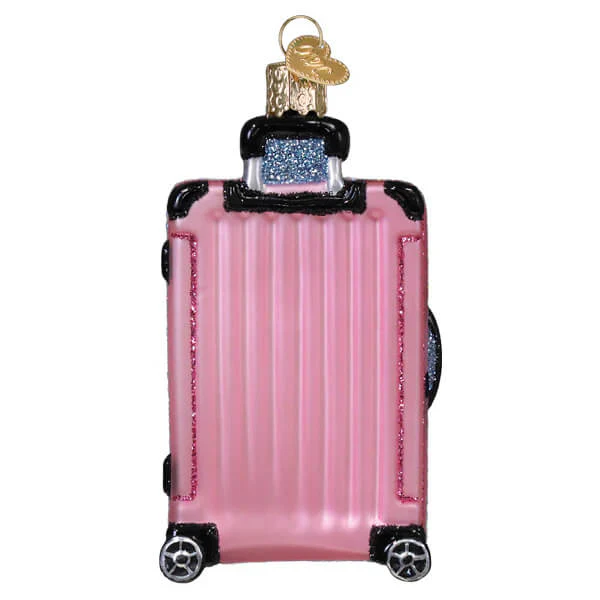Pink Rolling Suitcase Ornament - Image 3