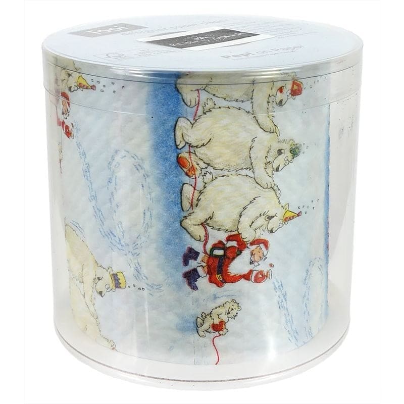 Polar Bears With Santa Christmas Design Toilet Paper