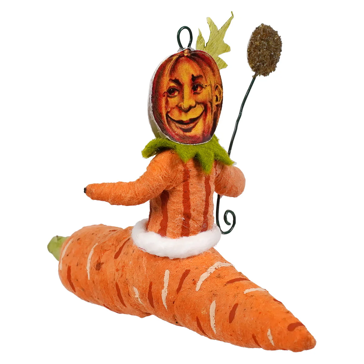 Pumpkin Person On Carrot Canoe Ornament - Image 2