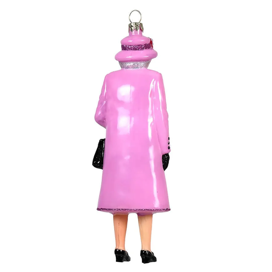 Queen Elizabeth Wearing Pink Peacoat Ornament - Image 2