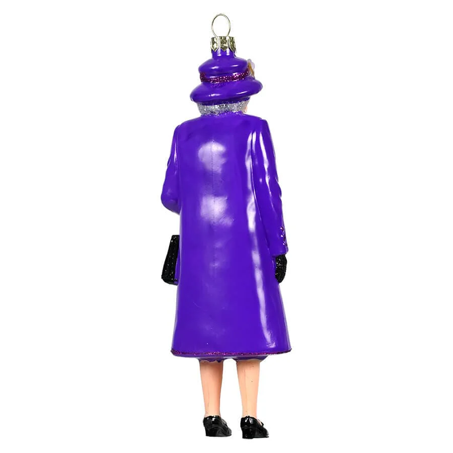 Queen Elizabeth Wearing Purple Peacoat Ornament - Image 2
