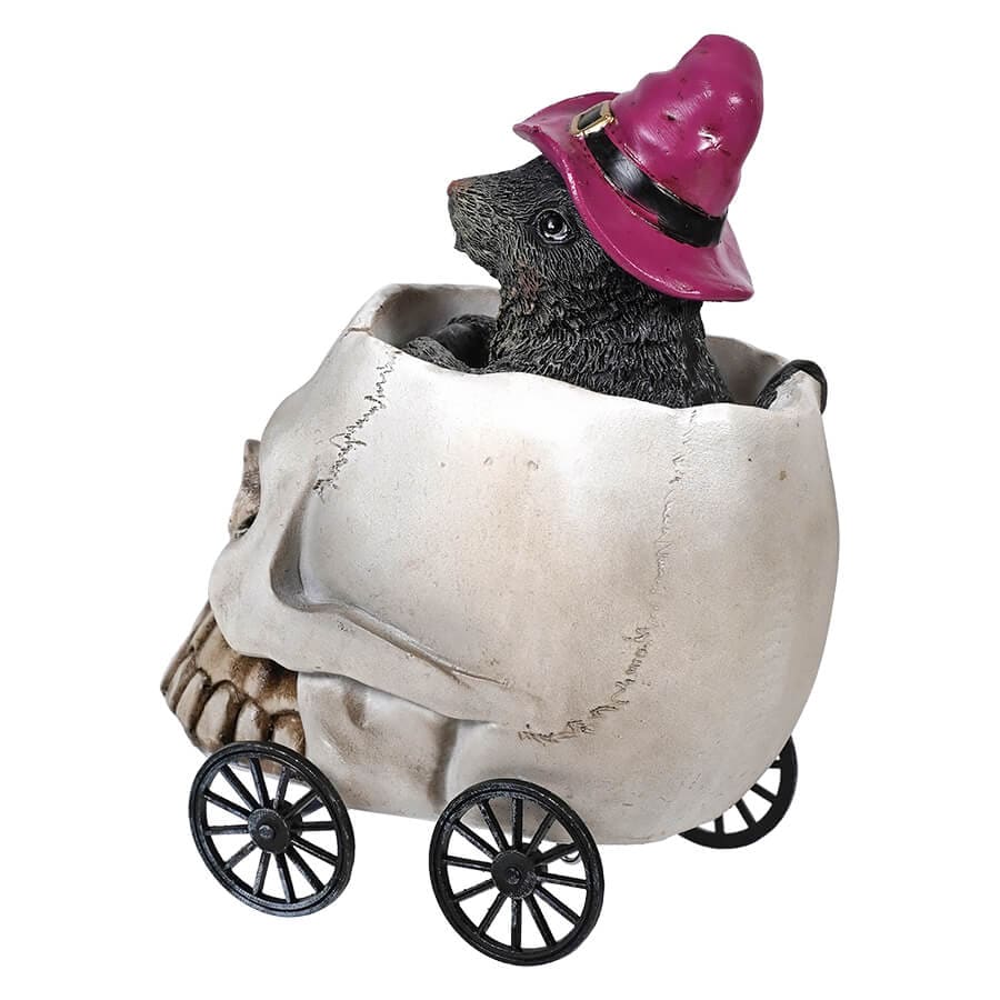 Rat Wearing Witch Hat Riding Skull Wheelie Figure - Image 2
