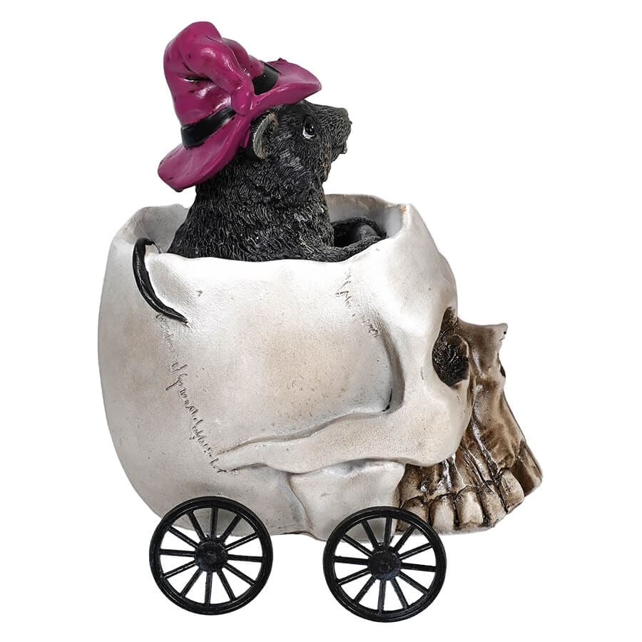 Rat Wearing Witch Hat Riding Skull Wheelie Figure - Image 3
