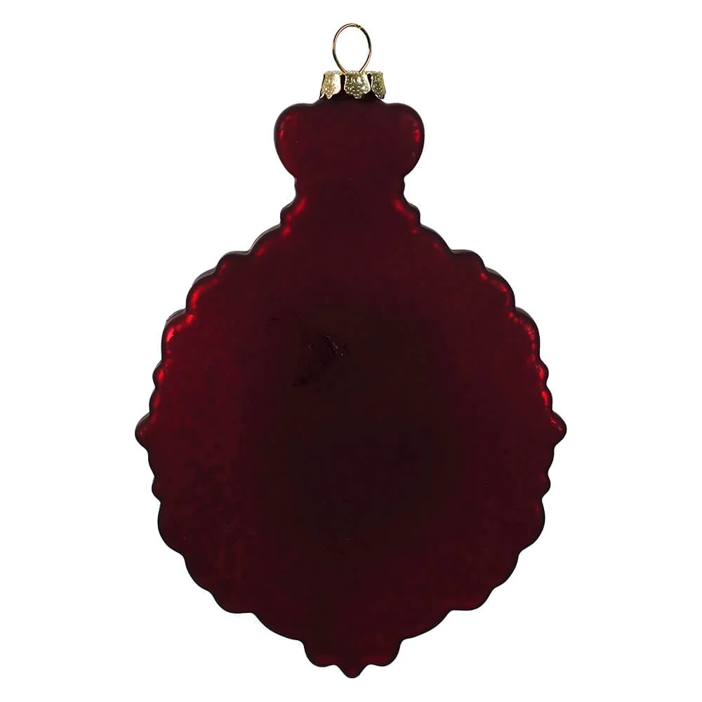 Red Glass Virgin Mary & Child Ornament - Image 2