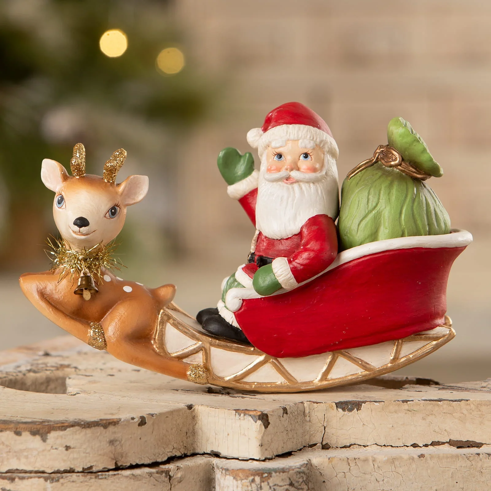 Rocking Santa In Sleigh - Image 4