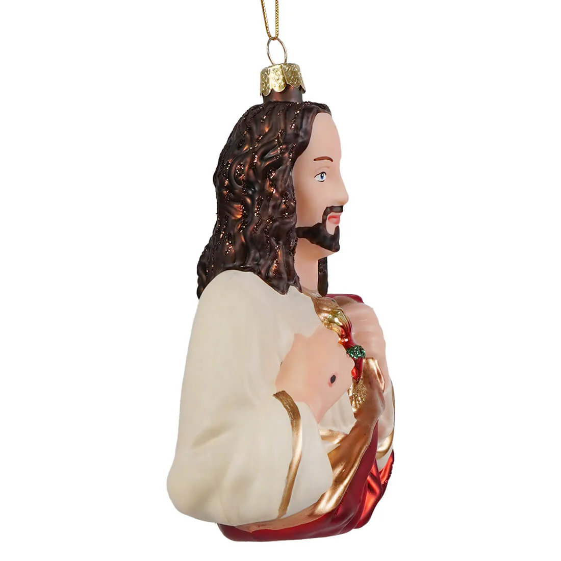 Sacred Heart Jesus Glass Ornament - Image 2