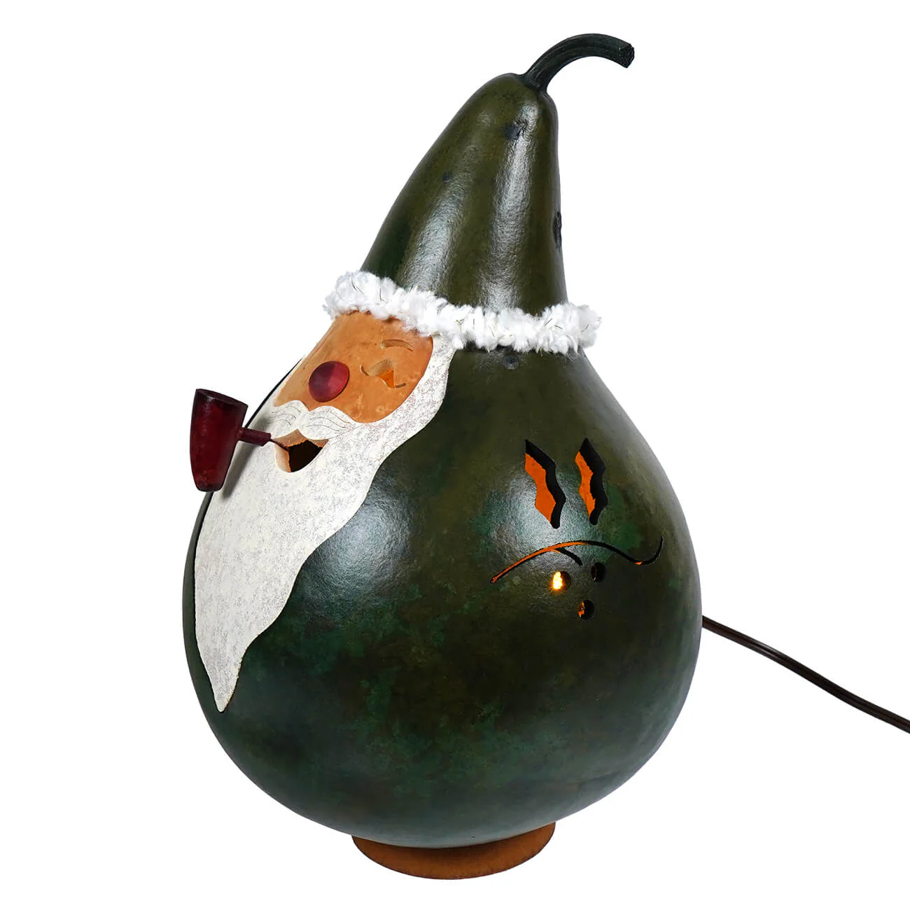 Saint Nick - Lighted Medium Green Gourd - Image 2
