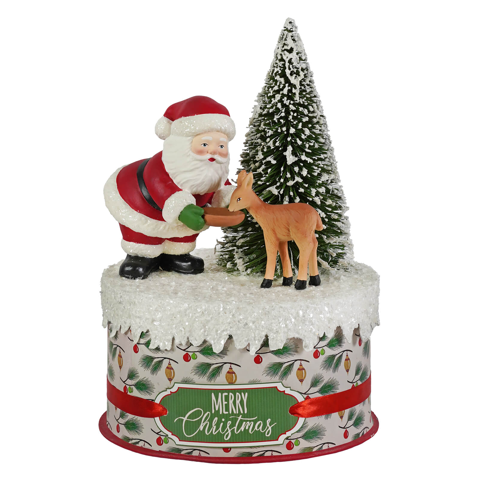 Santa And Deer On Box