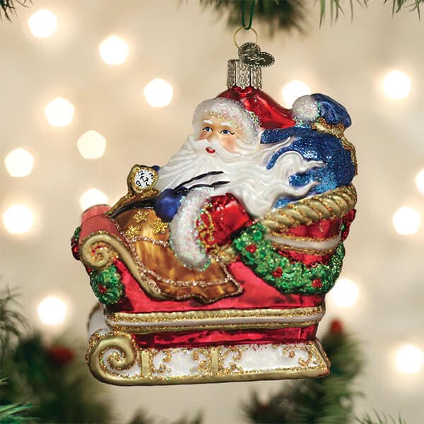 Santa In Sleigh Ornament - Image 3