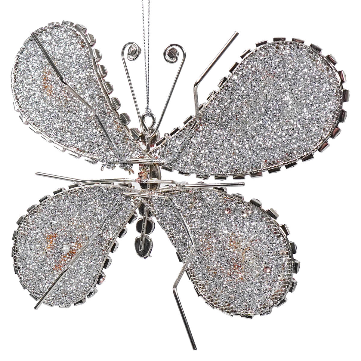 Sequins, Jewels & Beads Pink & Cream Butterfly Ornament - Image 2