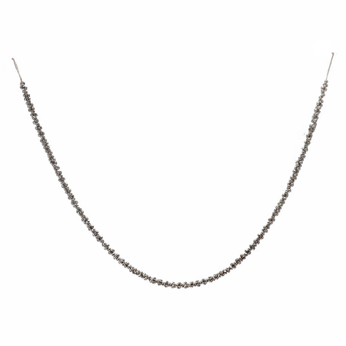 Silver Finish Metal Jingle Bell Garland On Jute Cord