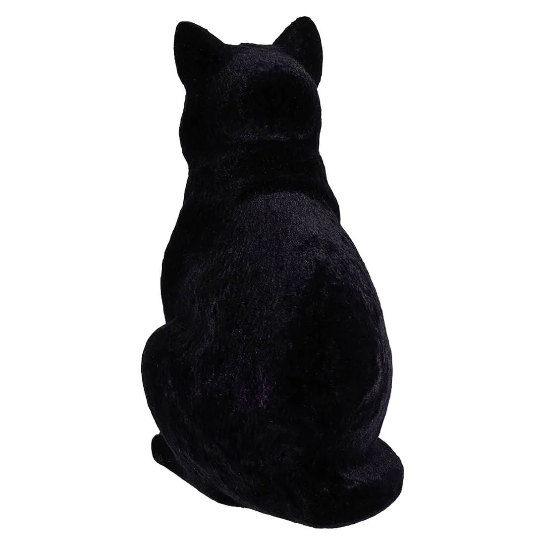 Sitting Flocked Green-Eyed Black Cat - Image 3