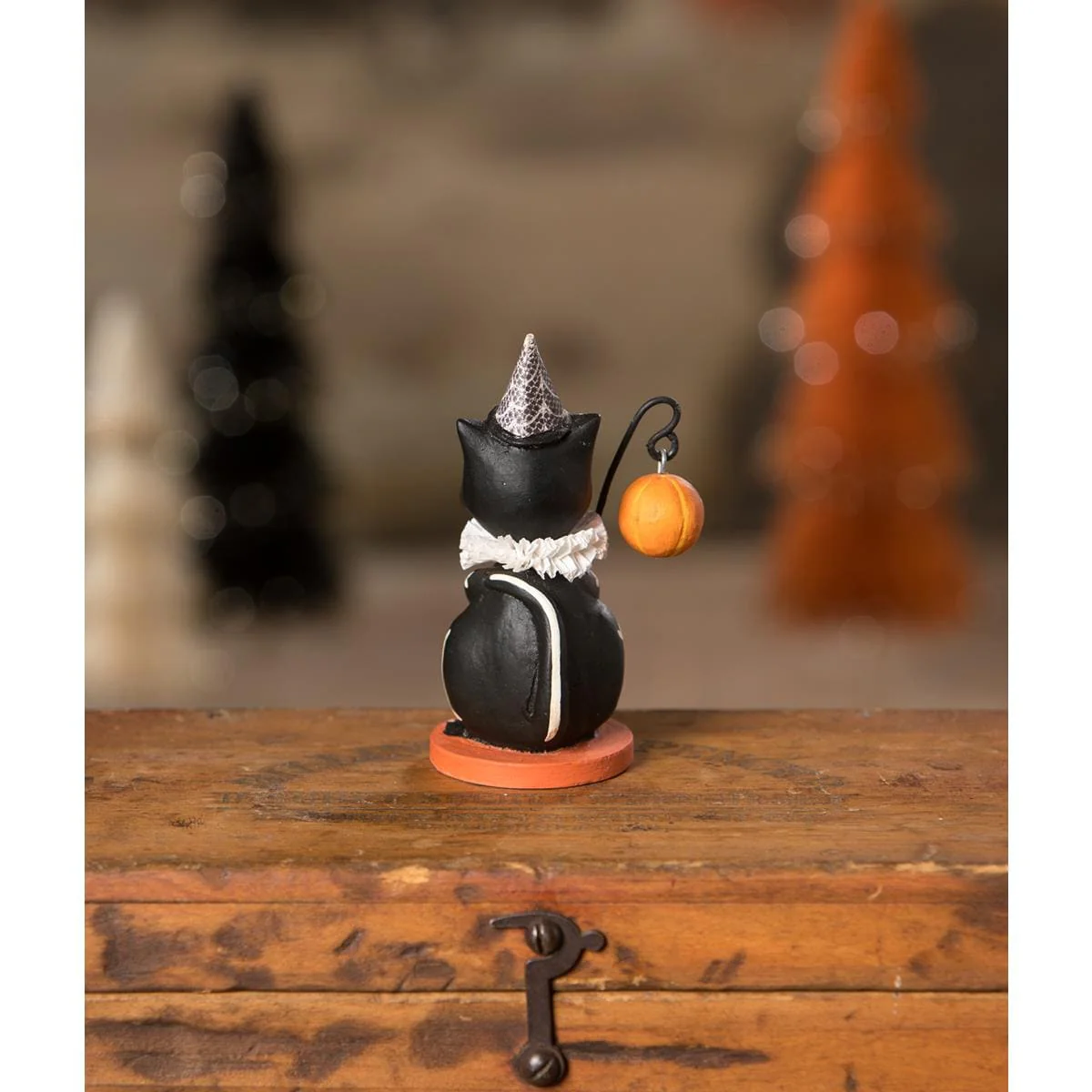 Skeleton Cat With Pumpkin Lantern - Image 4
