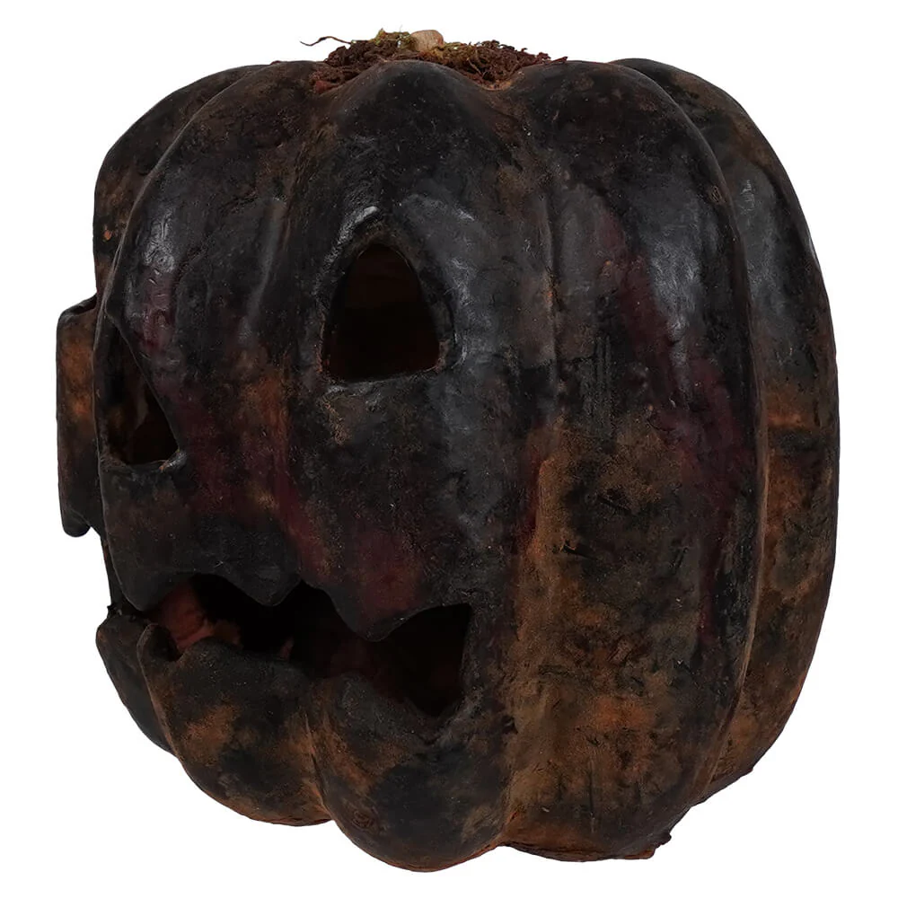 Small Black Oval Carved Pumpkin - Image 2