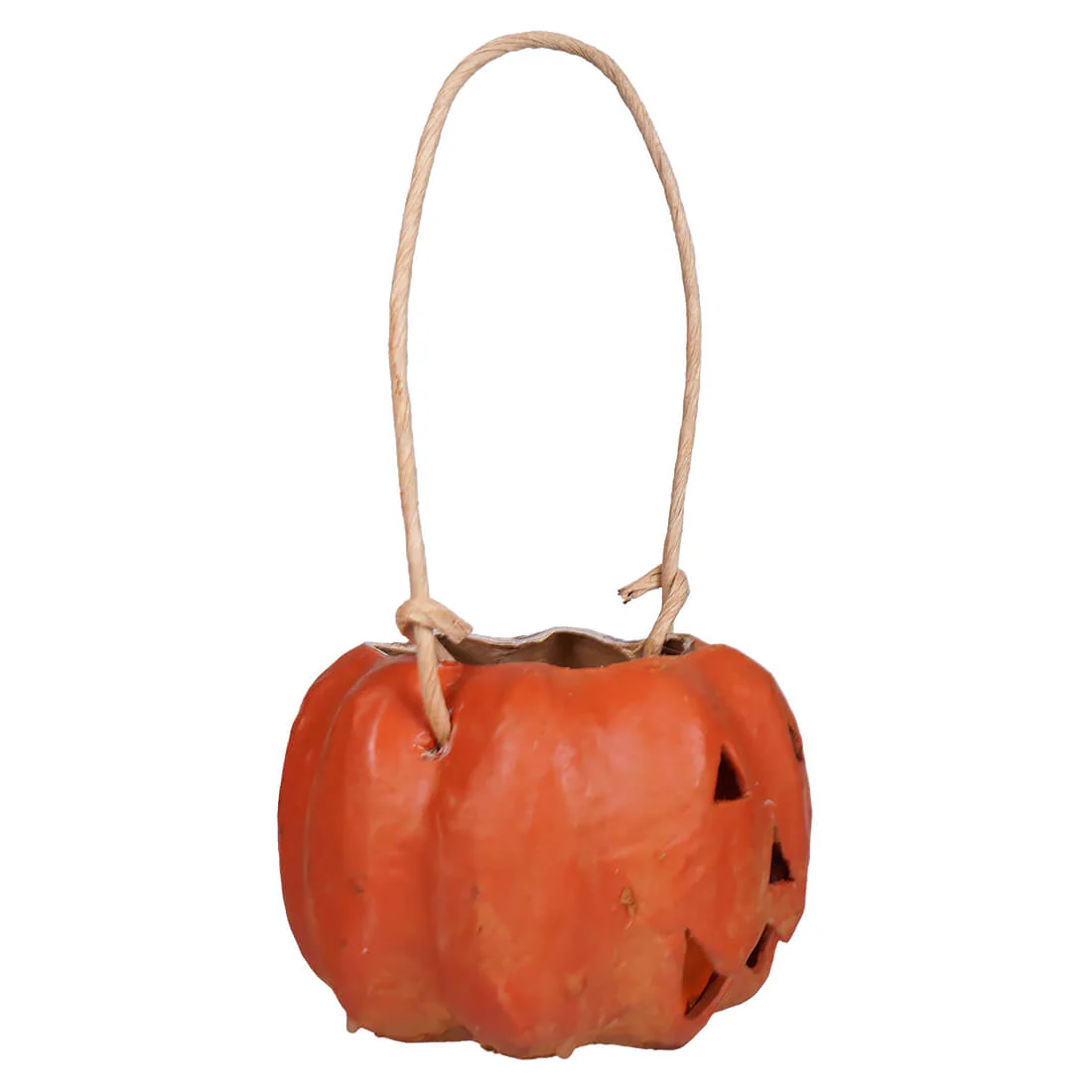 Small Carved Orange Pumpkin Bucket - Image 2