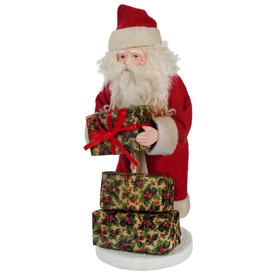 Small Village Santa Claus Holding Present - Image 2