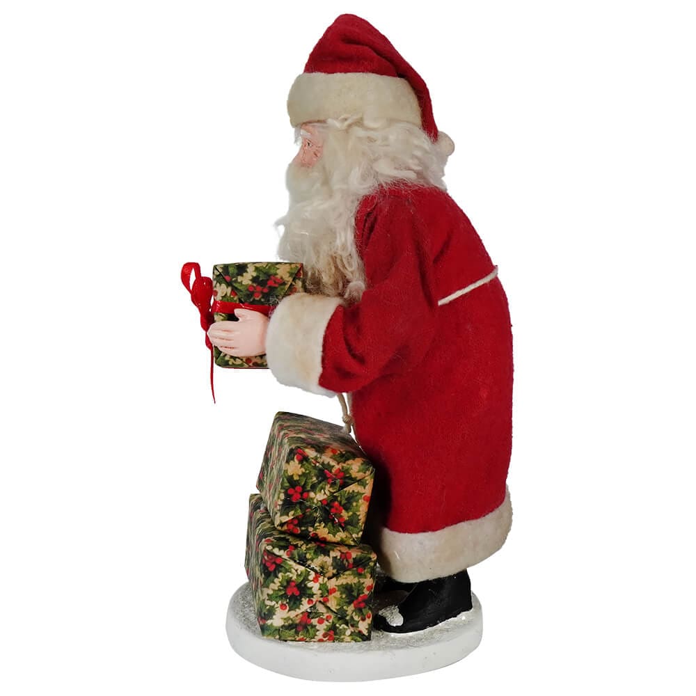 Small Village Santa Claus Holding Present - Image 3