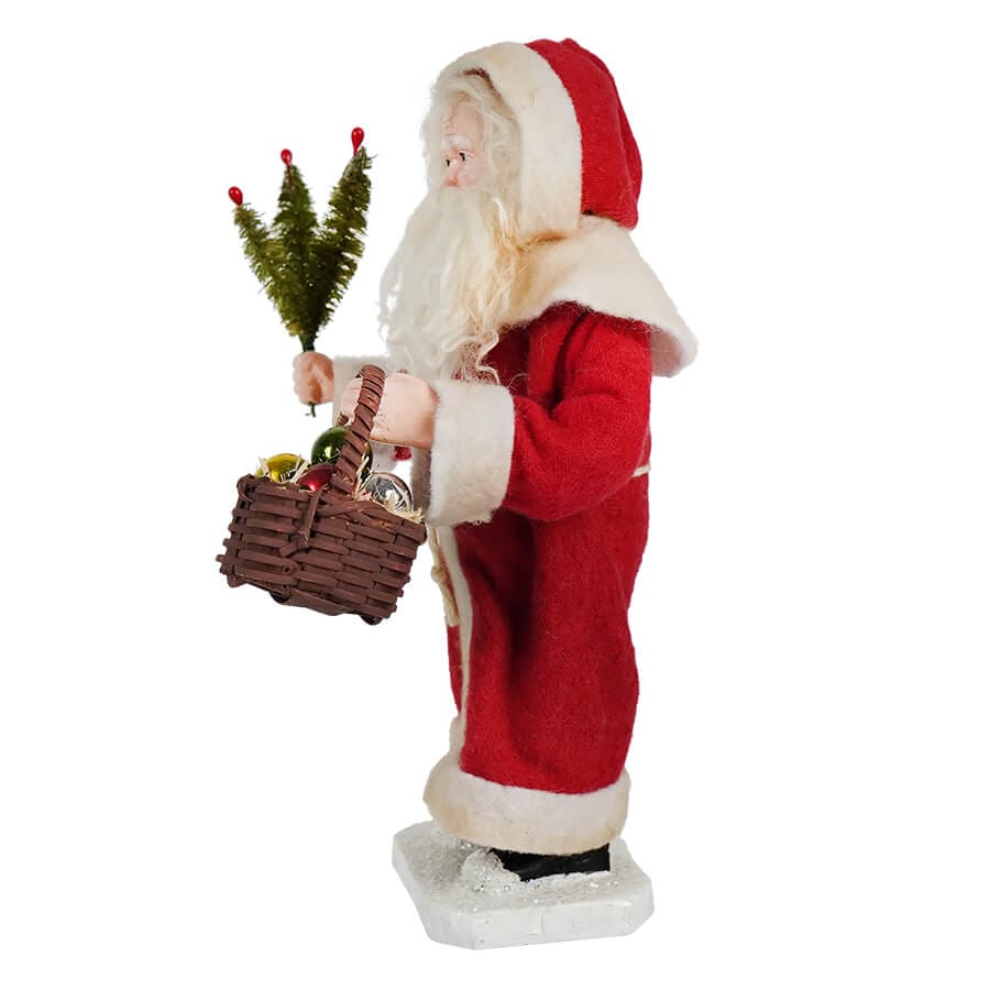 Small Village Santa Claus Holding Tree - Image 2