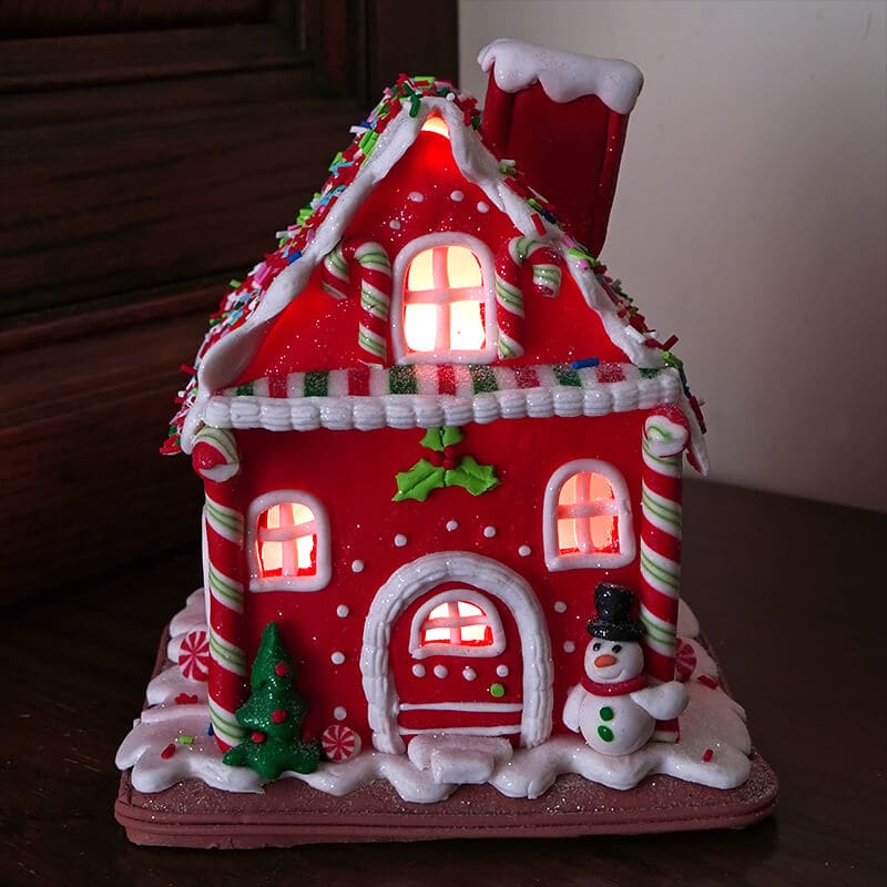 Snowman Gingerbread LED House - Image 3