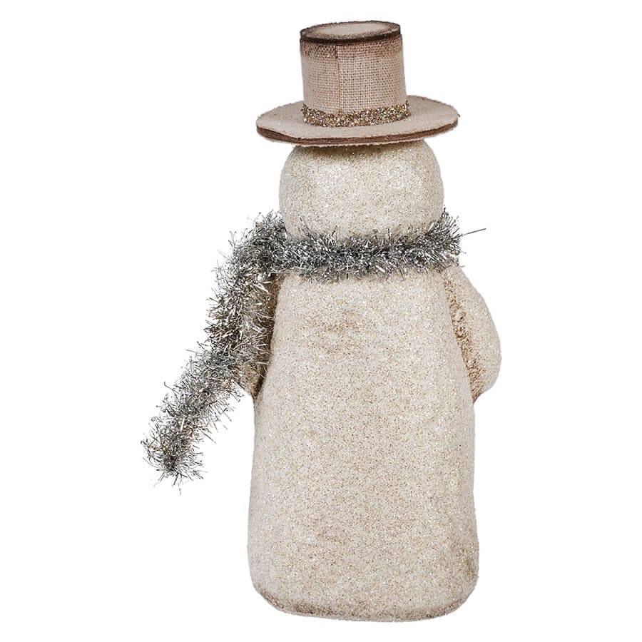 Flat Bottom Glitter Snowman With Scarf - Image 3