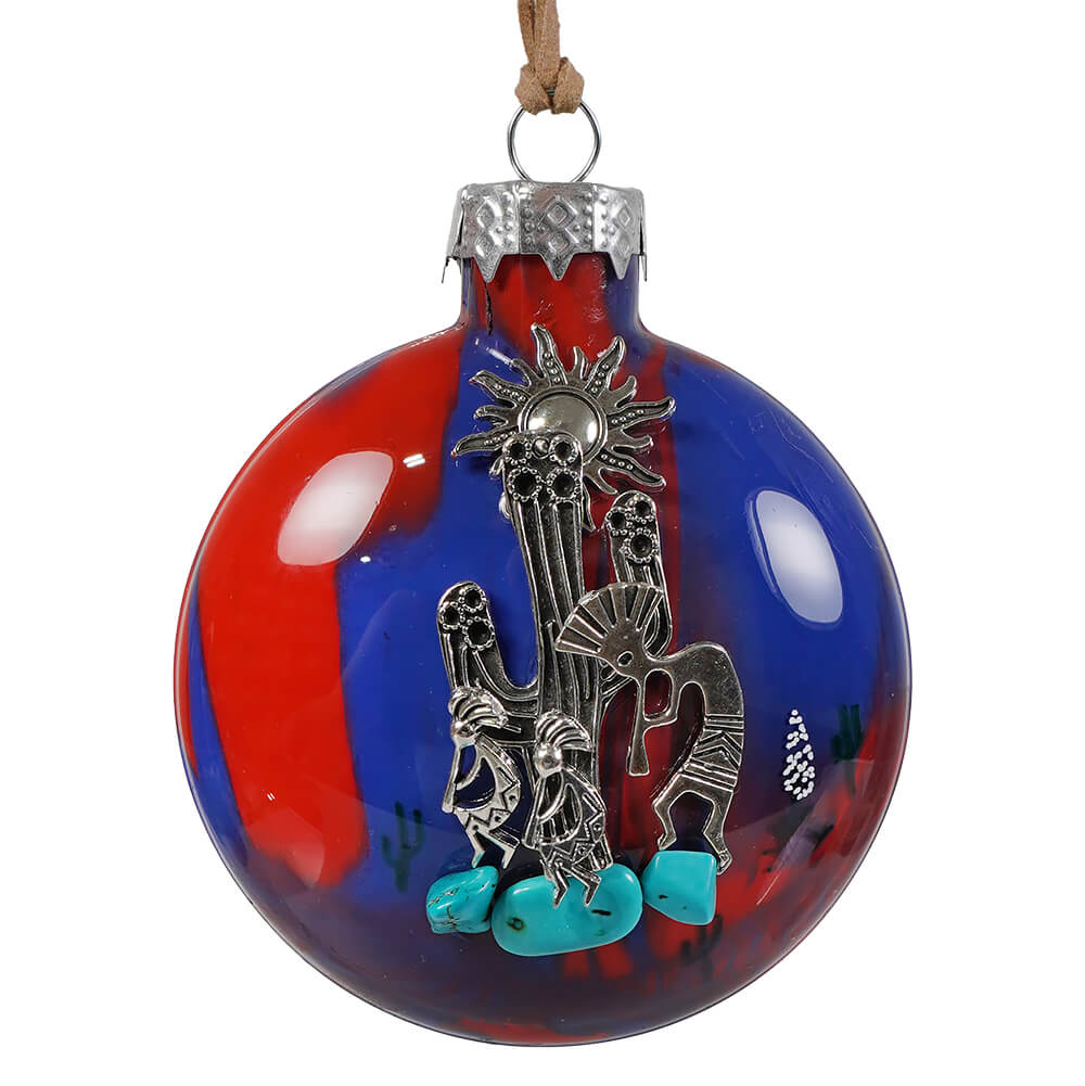 Southwestern Kokopelli & Cactus Christmas Ornament