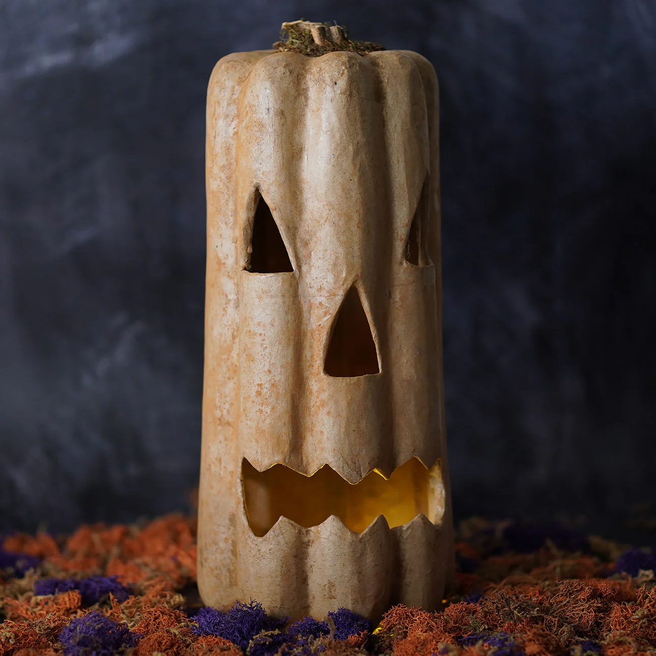 Tall Mustard Pumpkin Jack-O'-Lantern - Image 4