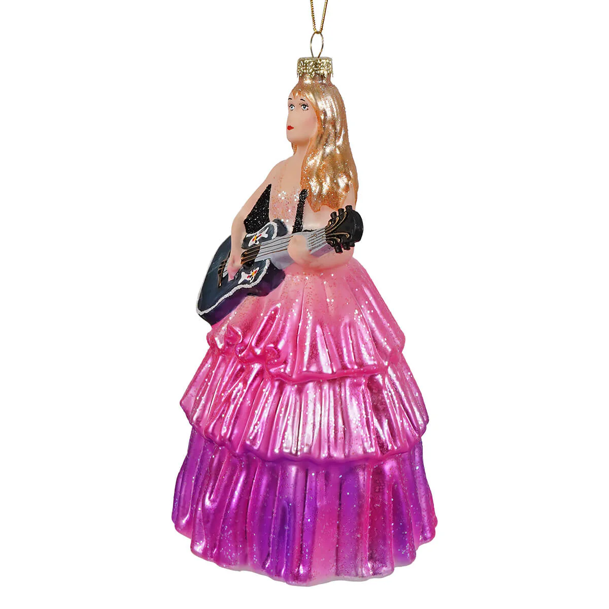 Taylor Swift Playing Guitar In Extravagant Pink Dress Glass Ornament - Image 2