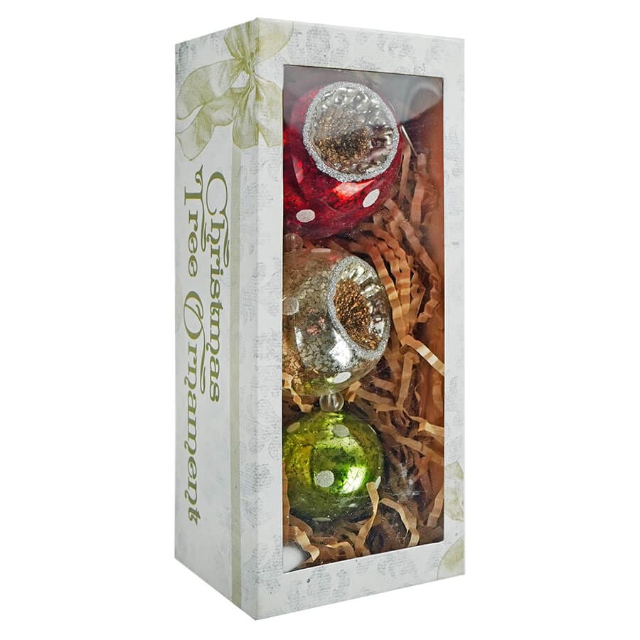 Three Ball Drop With Polka Dots Ornament - Image 2