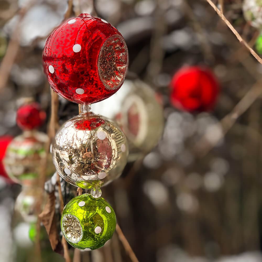 Three Ball Drop With Polka Dots Ornament - Image 3