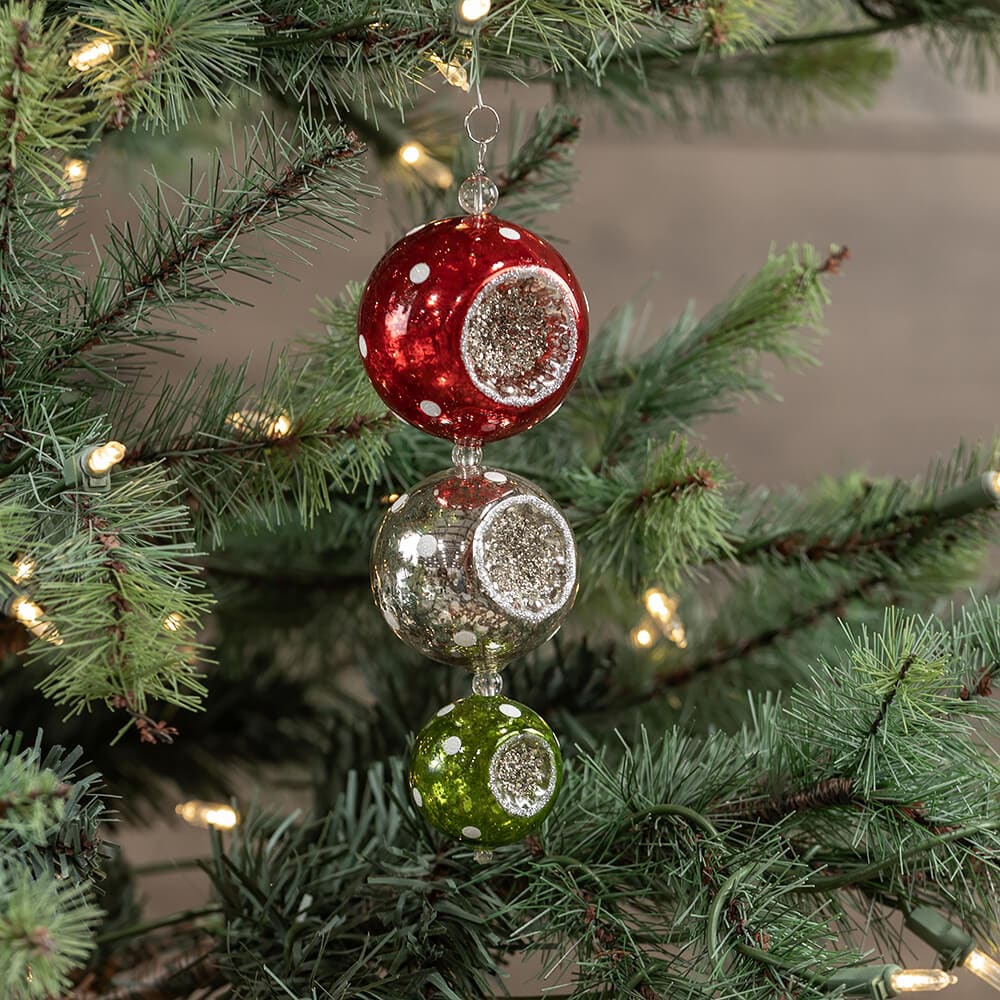 Three Ball Drop With Polka Dots Ornament - Image 4