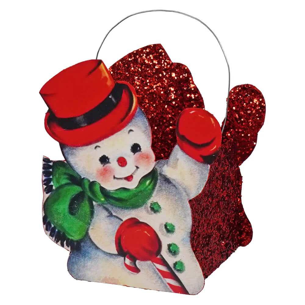 Small Tin Snowman Bucket