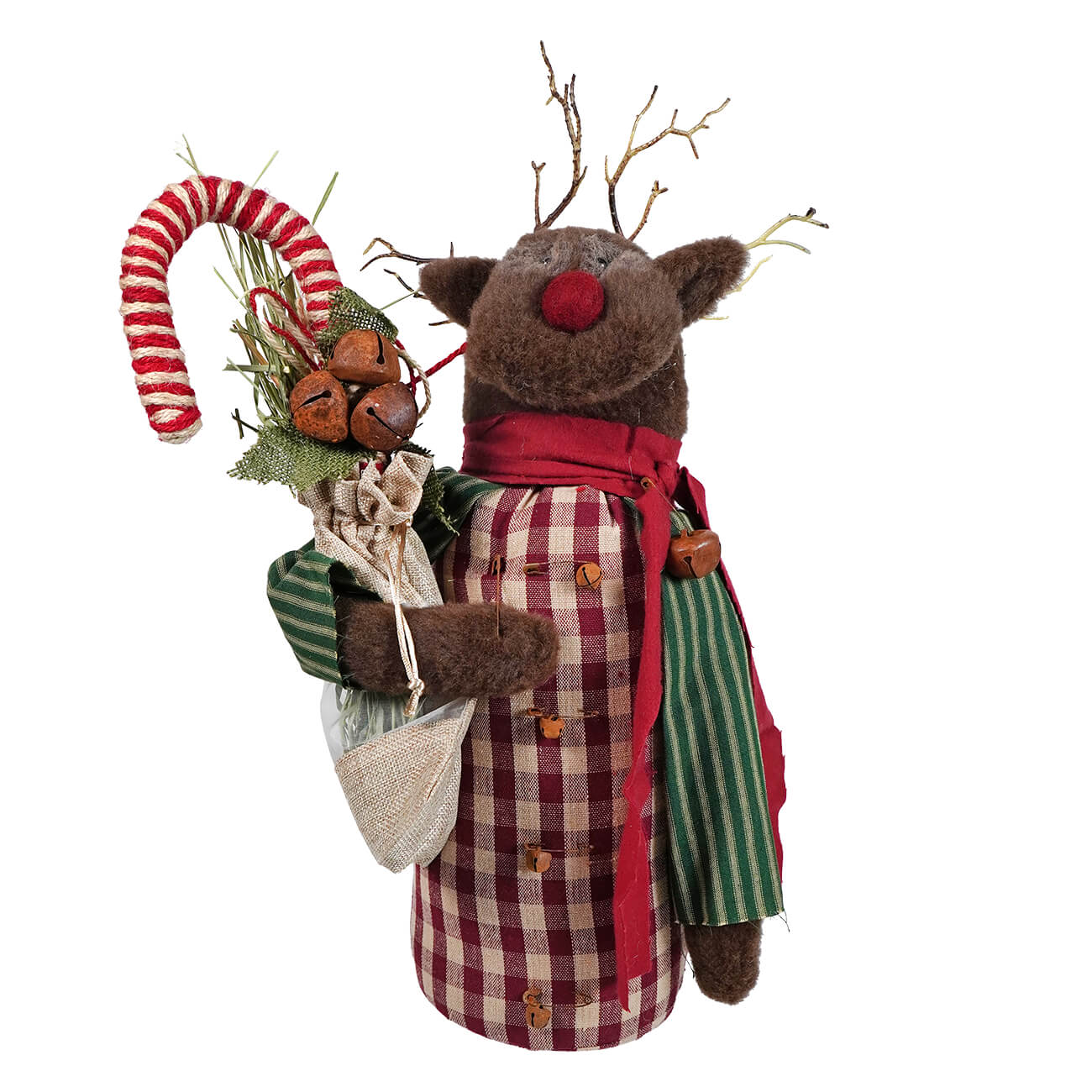 Traditional Christmas Attire Pencil Reindeer Holding Stocking