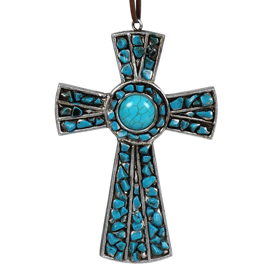 Turquoise Cross Ornament