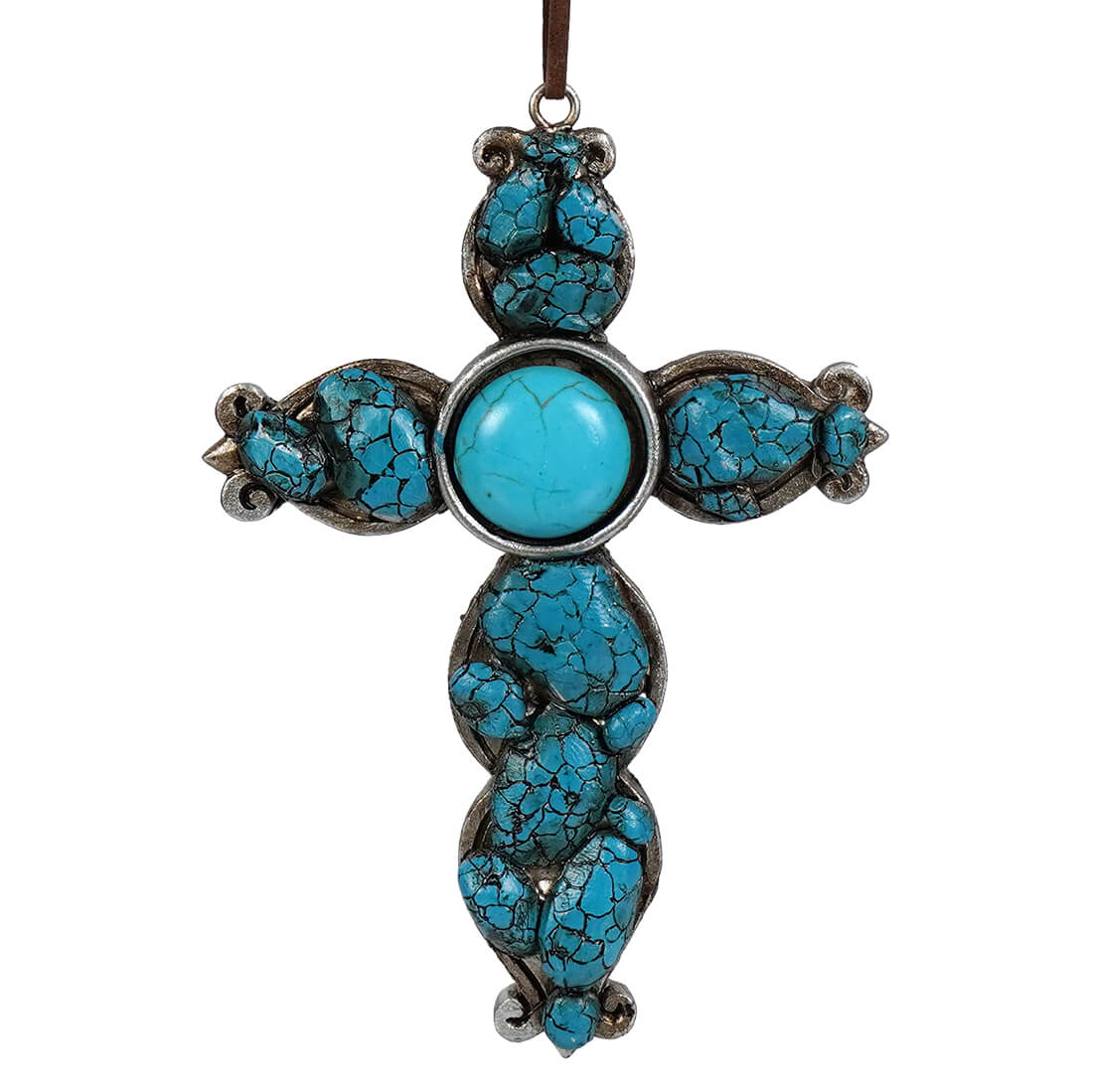 Turquoise Cross Ornament