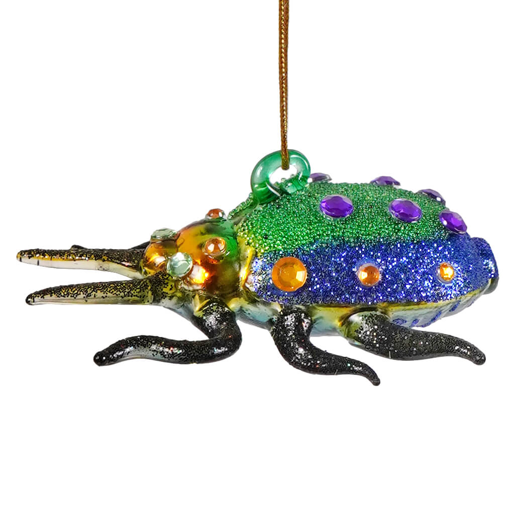 Turquoise Horned Tiny Beetle Ornament - Image 2