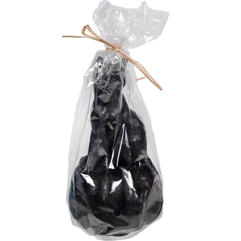 Unscented Black Cat On Pumpkin Shaped Candle - Image 3